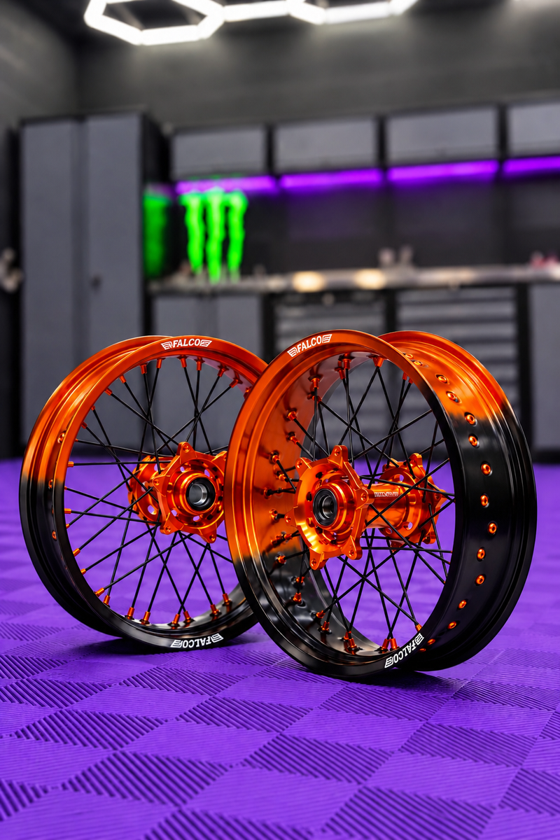 Jantes Supermotard bicolore dégradé 24H FALCO® compatibles KTM
